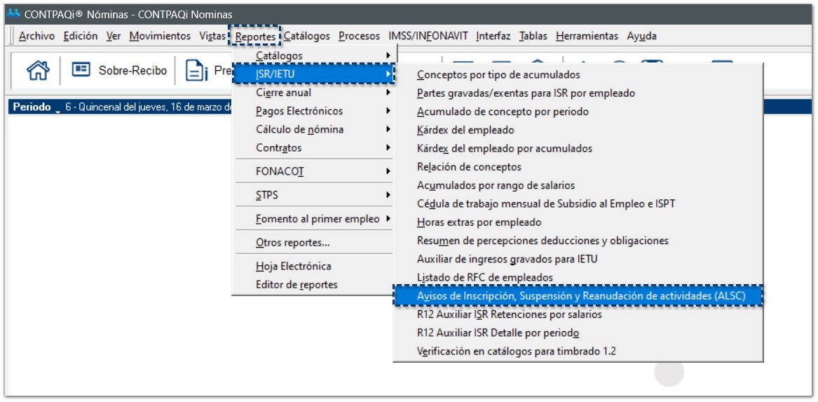 Reporte ALSC en CONTPAQi Nóminas